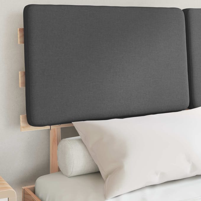 vidaXL - Bedframe - met - Gevoerde - Hoofdbord - Donkergrijs - 160 - x - 200 - cm