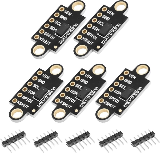 Laserafstandssensor VL53L0X V2 - Tijd-van-vlucht afstandsmeting, I2C module voor Arduino, drones en robots (5 stuks)