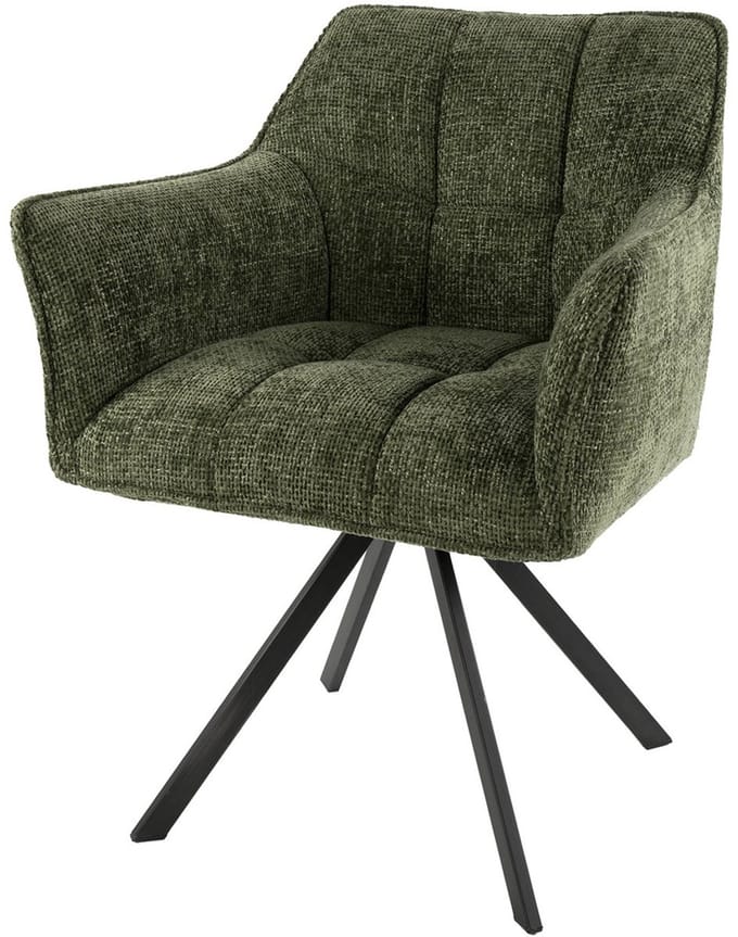 Giga Meubel Eetkamerstoel Alura - Groen - Draaibaar - Set van 2