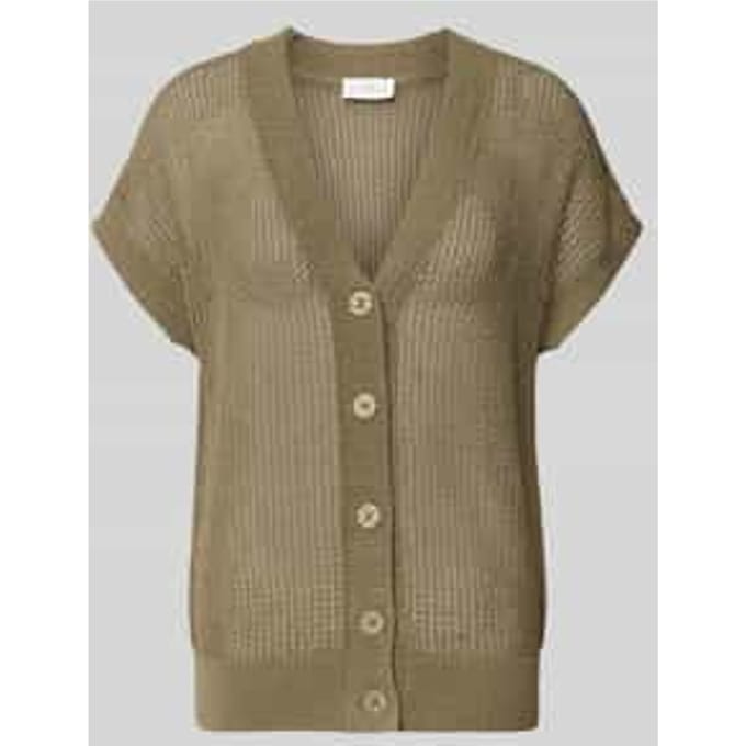 Cardigan van viscosemix met V-hals