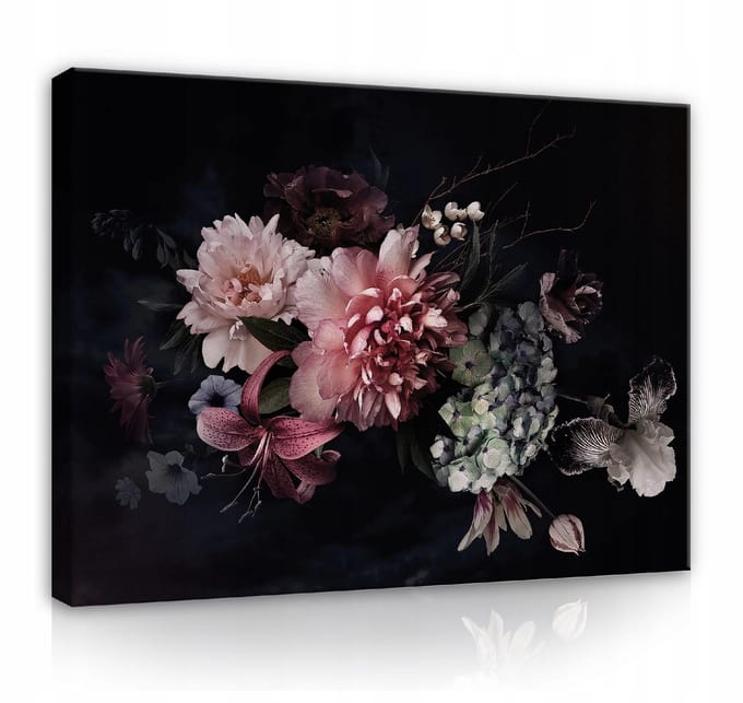 WALLARENA - Canvas schilderij - 60x40 cm - moderne bloemen voor slaapkamer