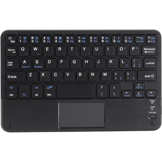 7 Inch Draadloos Ultra Slim Touchpad Schaarvoetjes Ontwerp voor Bluetooth Toetsenbord black