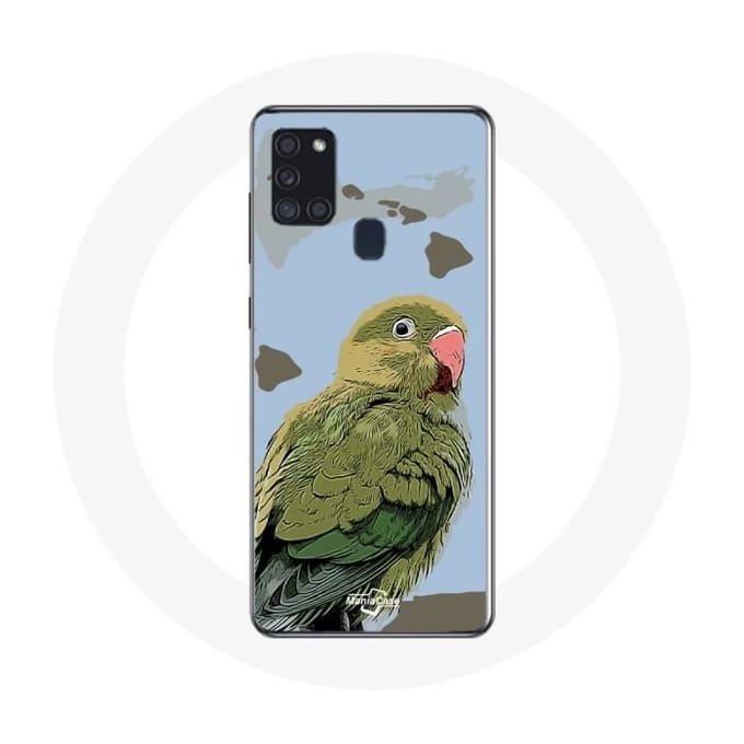 Coque - Samsung - Galaxy A21S - Perruches Oiseaux - Souple - Vert vert