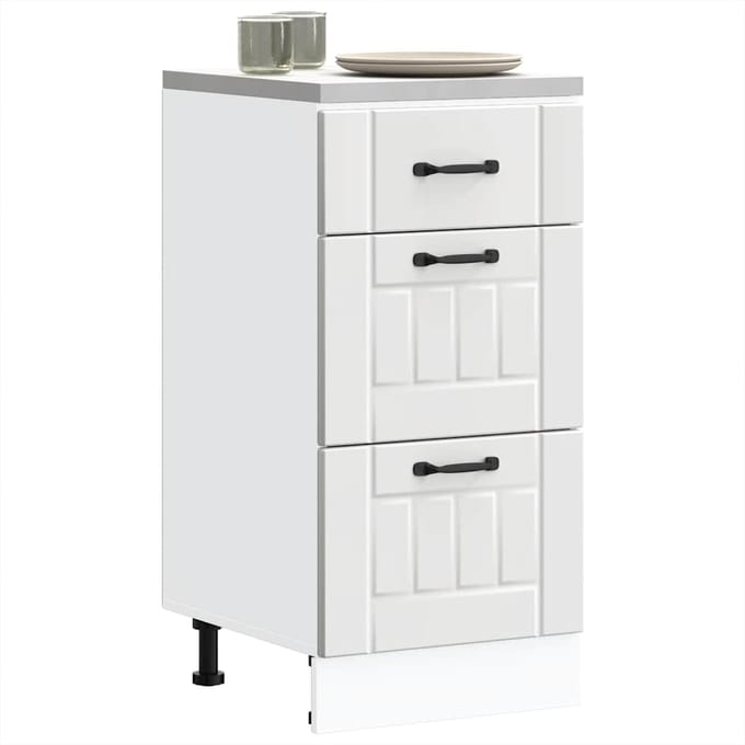 vidaXL - Onderkast - Lucca - bewerkt - hout - wit