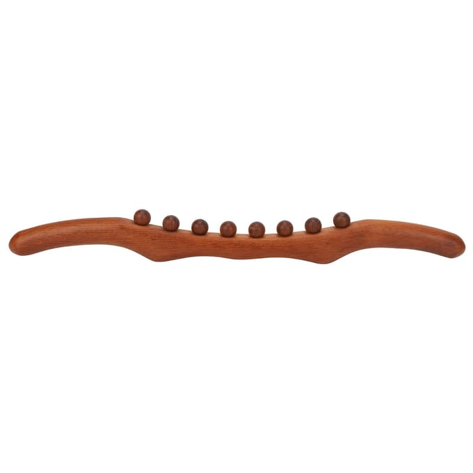 Houten Schrapstaaf Vermoeidheid Verlichten 8 Massagedots Concaaf Convex Ontwerp Spierontspanning brown