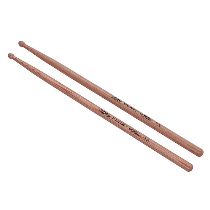 Une paire de baguettes en bois 7A, ensemble de batterie en bois d'hickory 5A brown