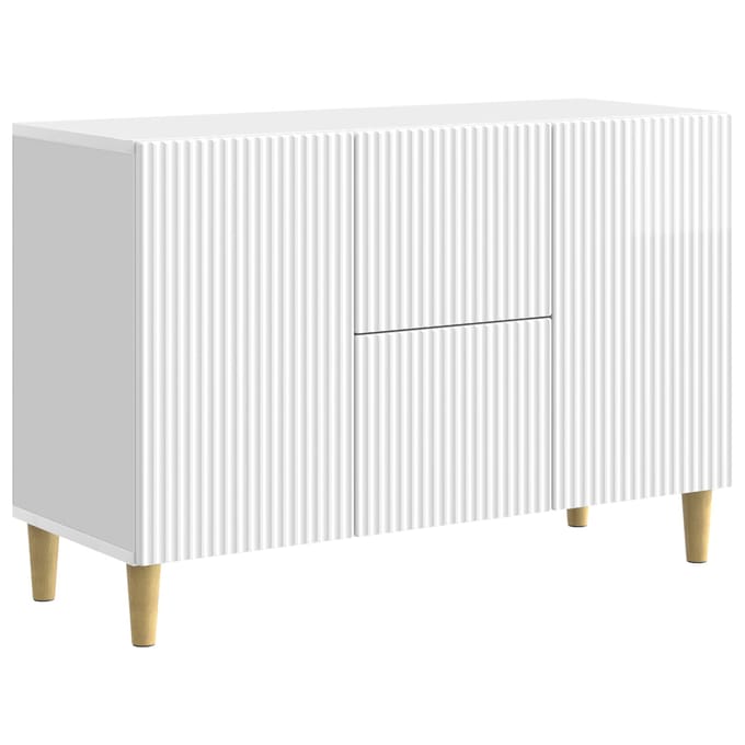 vidaXL - Dressoir - Hoogglans - Wit - 89 - x - 34,5 - x - 60 - cm - Bewerkt - hout
