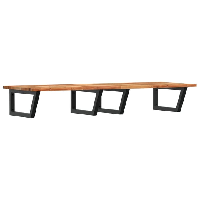 vidaXL - Badkamer - wandschap - staal - en - massief - acaciahout