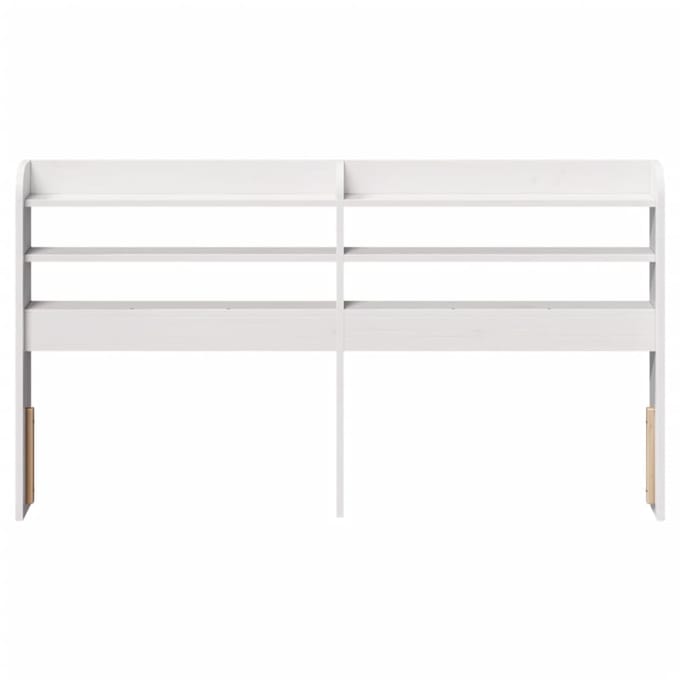 vidaXL - Hoofdbord - met - schappen - 150 - cm - massief - grenenhout - wit