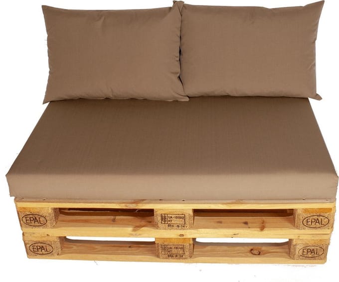 Palletkussens set plof Mokka 120x80x10 cm