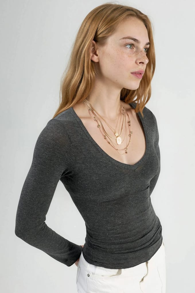 V-hals Lange Mouw Blouse