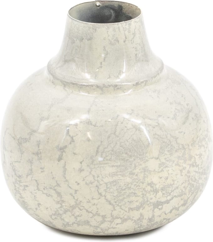 HomeBound by KY | Vaasje metaal white marble | bloemenvaas | vaasje