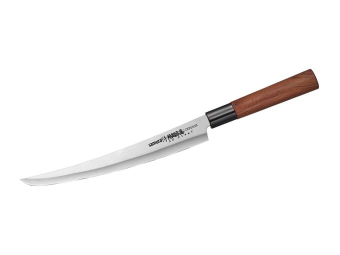 Samura Okinawa Slicing Knife Tanto – Japans Keukenmes – AUS-8 Staal – Zwart en Hout