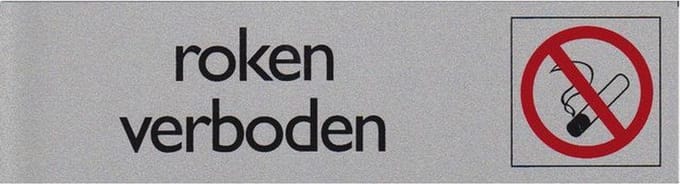 INFOBORD PICTOGRAM ROKEN VERBODEN 165X44MM