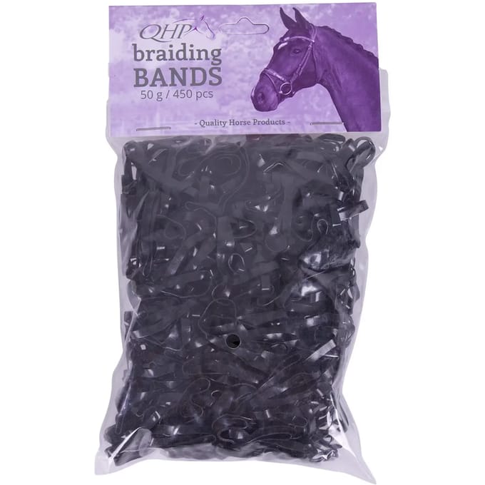 Brede elastieken voor paarden om te vlechten in rubber Q-essentials