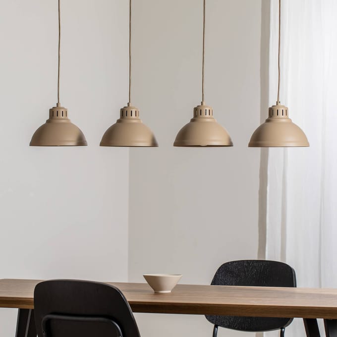 Sven Hanglamp Beżig Metaal 4xE27 - Klassiek Industrieel