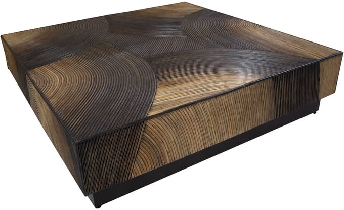 PTMD Casablanca Brown Coffeetable Square Faded Round