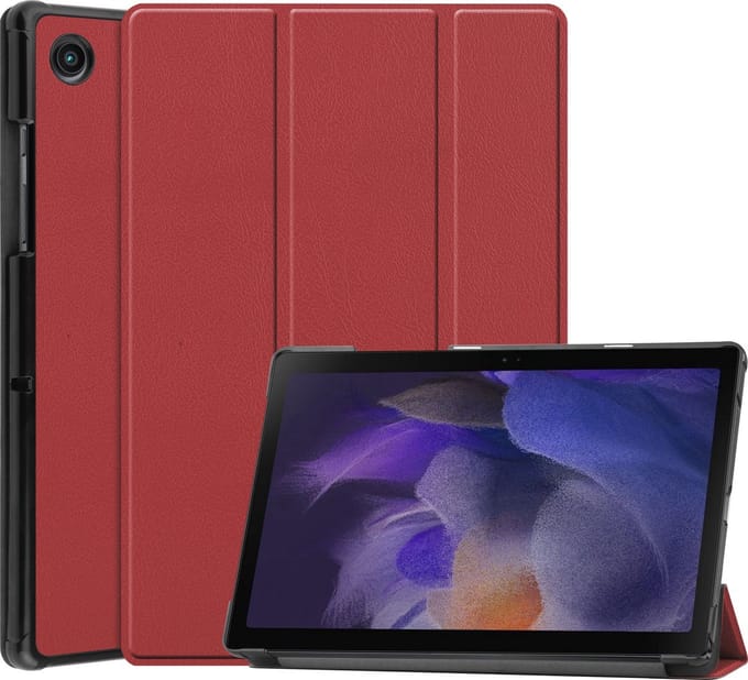 Arara Hoes Geschikt voor Samsung Galaxy Tab A8 (2021/2022) 10.5 inch - Tri-Fold bookcase - Donker Rood