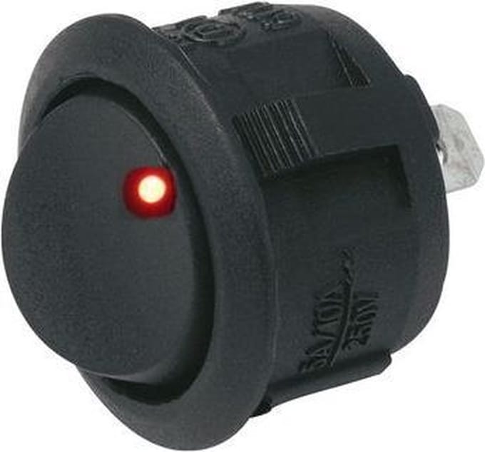 Inbouw schakelaar 12 volt rond