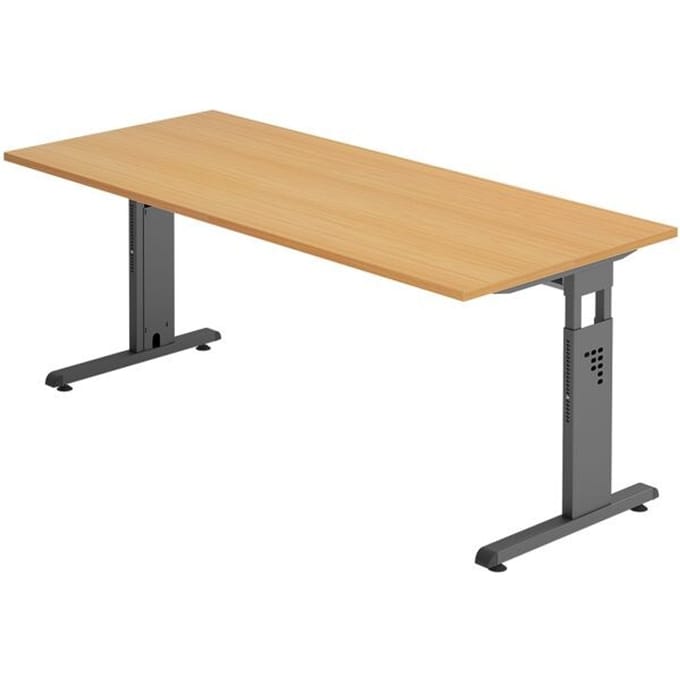 MEGA 19 G | Bureau - 180 x 80 Tafelhoogte I In hoogte verstelbaar Beuken/Grafiet