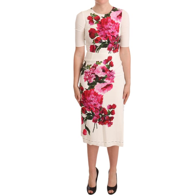 Bloemenprint Midi Jurk Halve Mouwen