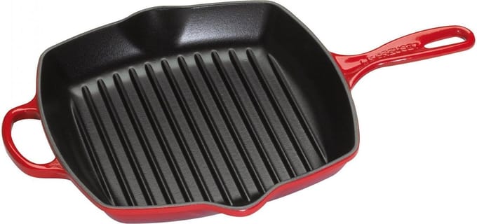 Le Creuset vierkante grillpan - 26 CM - Voor iedere warmte bron - Kersenrood