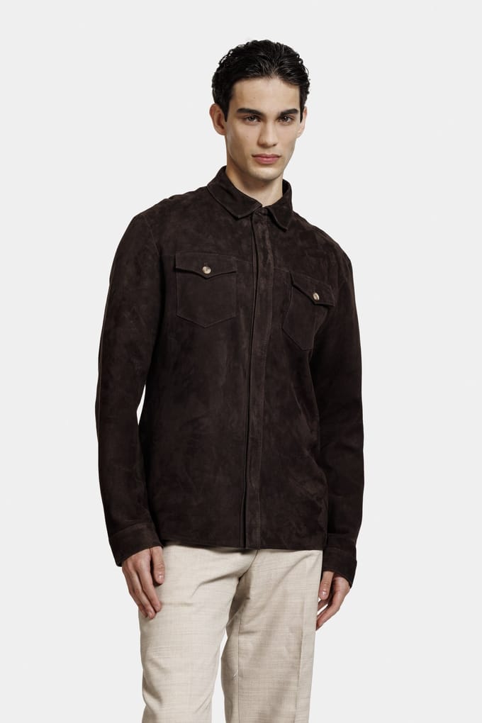 ALTER EGO Rocco Overshirt Coffee Taglia: S | Giacche Outlet | Uomo | Marrone