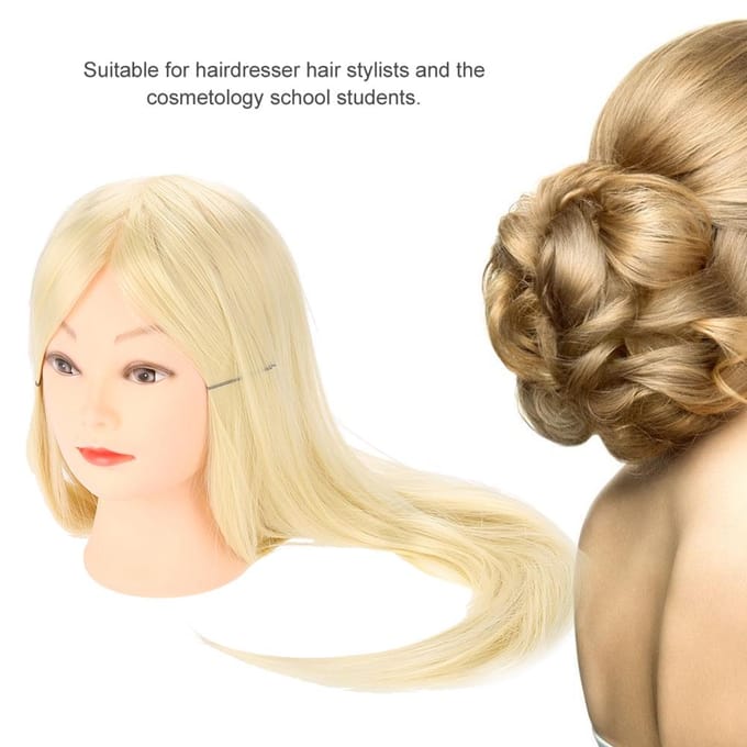 Tête d'entraînement de coiffure Mannequin Perruque beige