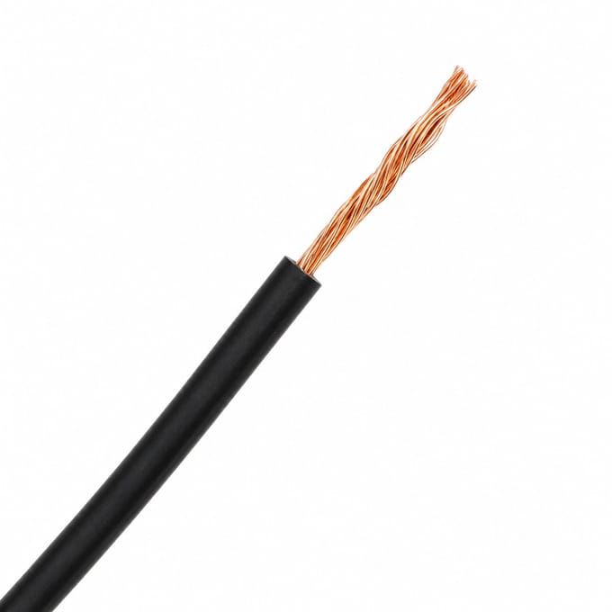 Draad VDS 12V 2,5mm2 wit of zwart per 5m - zwart