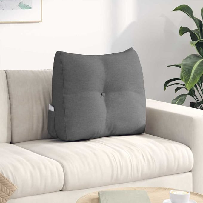 vidaXL - Rugkussen - Donkergrijs - 60 - x - 24 - x - 50 - cm - Stof