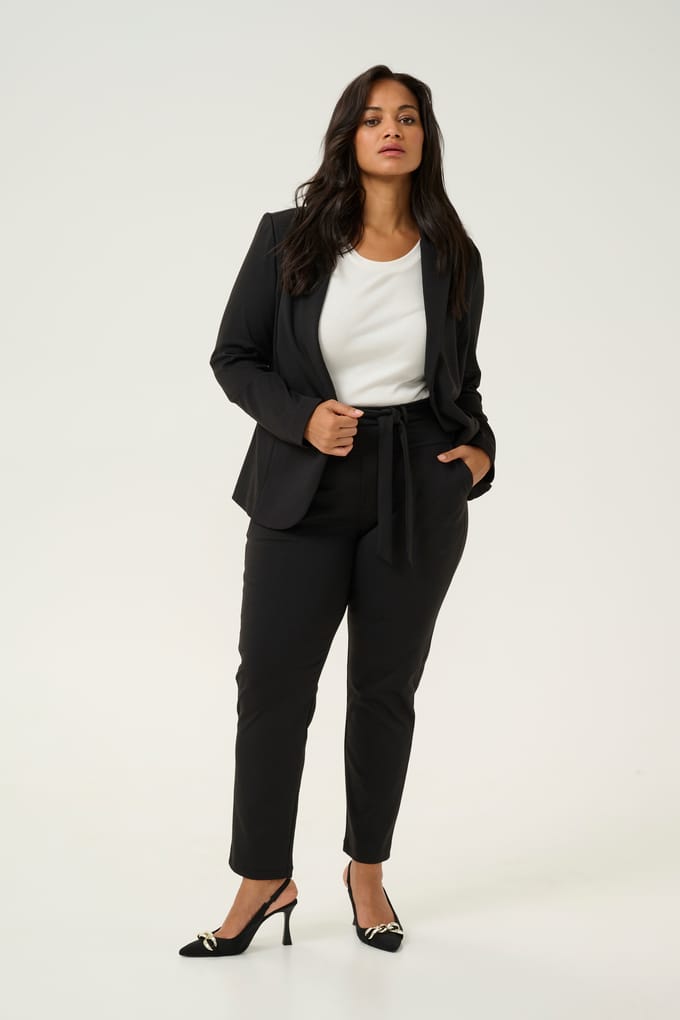 Kaffe Curve KCjenna Belt Dames Broek -Black Deep