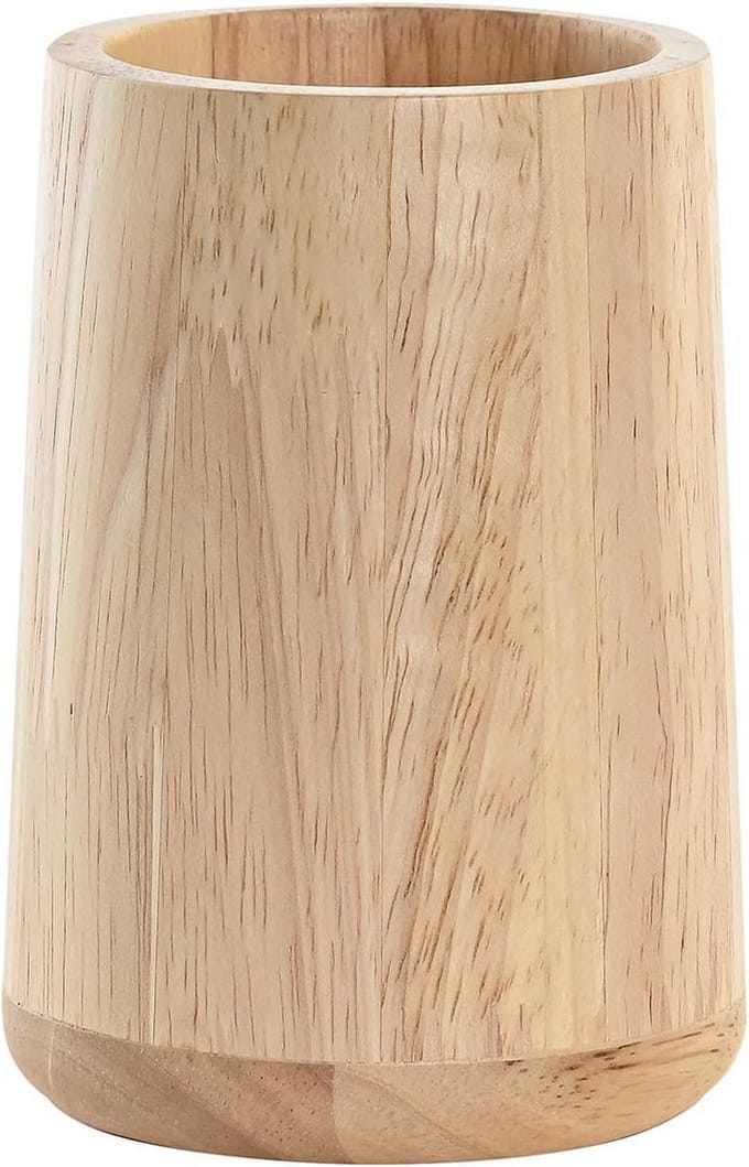 Items - Items Tandenborstelhouder / drinkbeker - hout - beige - 8 x 11 cm