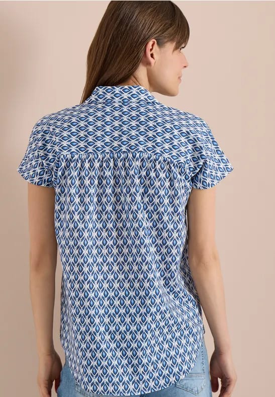 Blouse met korte mouwen en minimale print