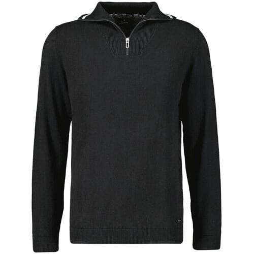 Ragman Trui Zip Collar Knitted Cotton Cashmere Zwart / male