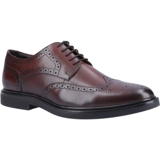 Hush Puppies Kingston Leren Chocolade Brogue Schoenen voor Mannen