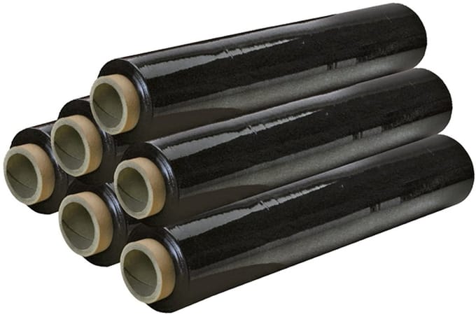 Set van 6 Zwarte Handwikkel Folie voor Palletwikkeling 50 cm x 300 cm