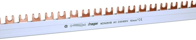 Hager KDN263B KDN263B Phase busbar 2-polig 1000 mm 1 stuk(s) Piece