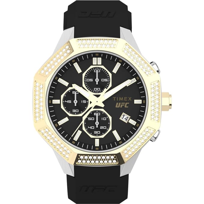 Timex UFC King Chrono TW2V99200 Horloge - Siliconen - Zwart - Ø 45 mm