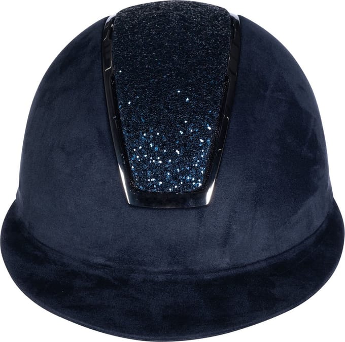 HKM Rijhelm Lady Shield Sparkle Velours - donkerblauw - maat L (58-60)