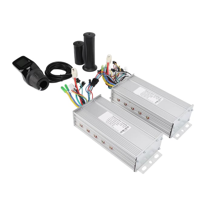 36V 48V 1000W Elektrische Fiets Dubbele Aandrijving Motor Controller 886 Halve Handgreep LCD Display Set white