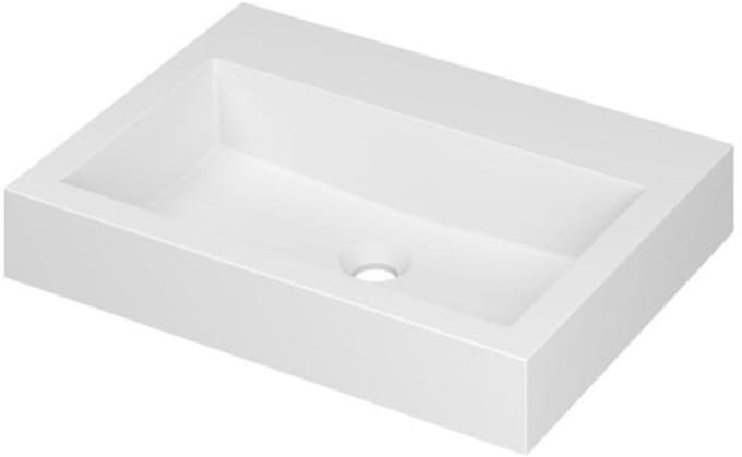 INK Momento Wastafel Polystone Zonder Kraangat - 600x450x90 mm - Mat Wit