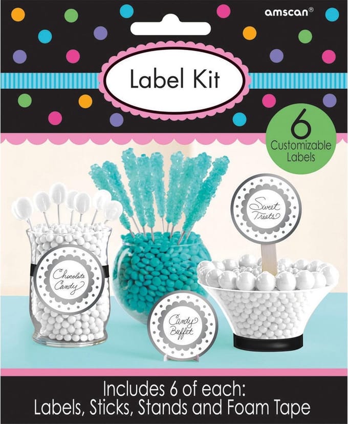 Amscan Labelkit 6 Stuks Zilver