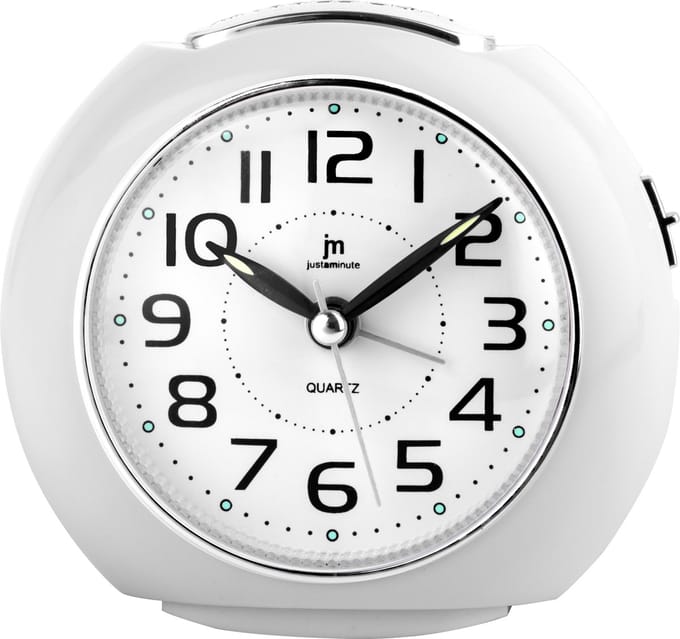Just a Minute | Wekker | Wit | Stil uurwerk