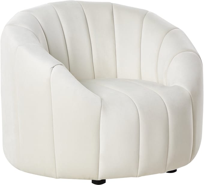 MALUNG - Fauteuil - Gebroken wit - Fluweel