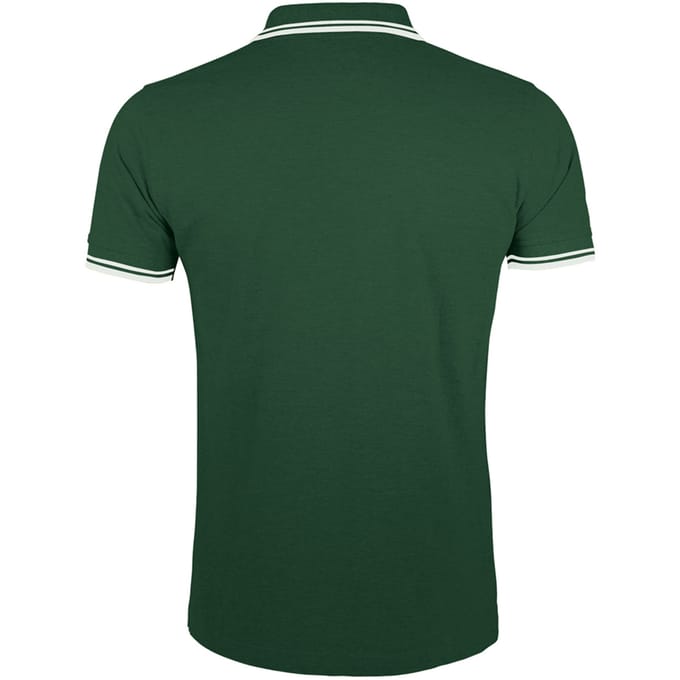 SOLS Heren Pasadena getipt korte mouw Pique Polo Shirt (Bos/Wit)