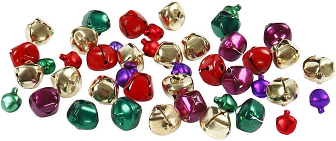 Belletjes, d 10+14 mm, metallic kleuren, 320 div/ 1 doos