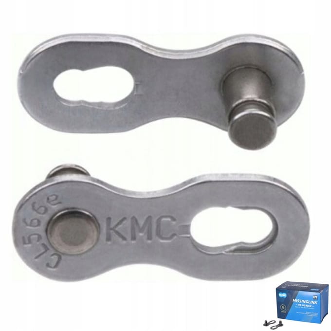 KMC 9-speed kettingverbinder, hier bruikbaar, zilverkleurig