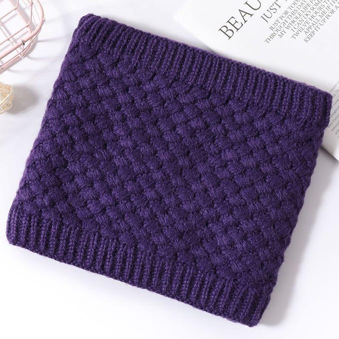 Cache-cou d'hiver chaud en polaire épais à boucle unique polyvalent pour hommes et femmes violet
