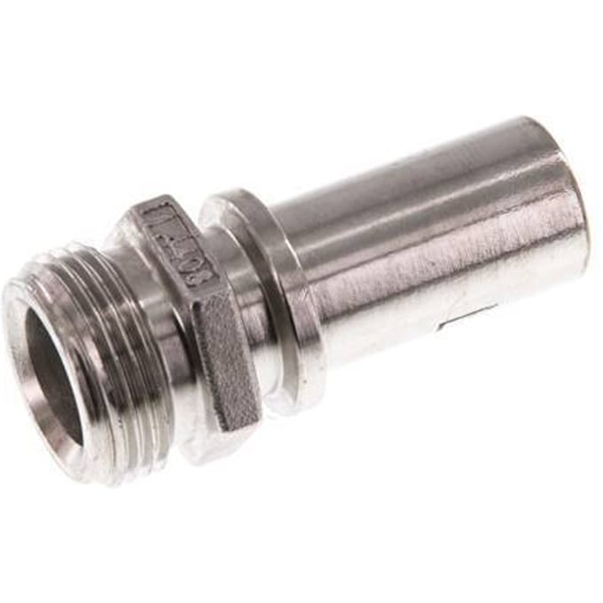 G 3/4'' Buitendraad x 19mm RVS Slangpilaar met Veiligheidskraag DIN 2817