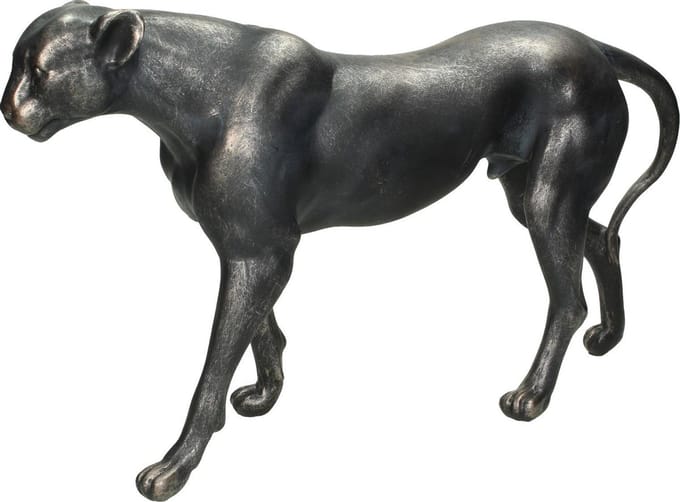 Beeld - Luipaard - Wants&Needs - Ornament - Leopard - Polyresin - Zwart - 39.5 X 11 X 22.5